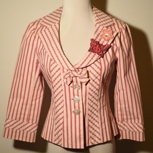 Nanette Lepore Pink Striped Blazer